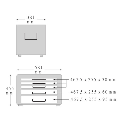 Stahlwille Trolley portautensili, L=600mm l=405mm H=520mm