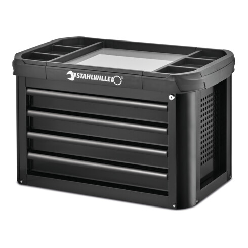 Stahlwille Werkstattwagen 93/6 A + TOP BOX + Arbeitsstrahler 93 Trolley + Box 10 Schubl. 0 x 0 x 0 mm TTS 93/6 anthrazit, RAL 7016, 93 TOP BOX schwarz, RAL 9005