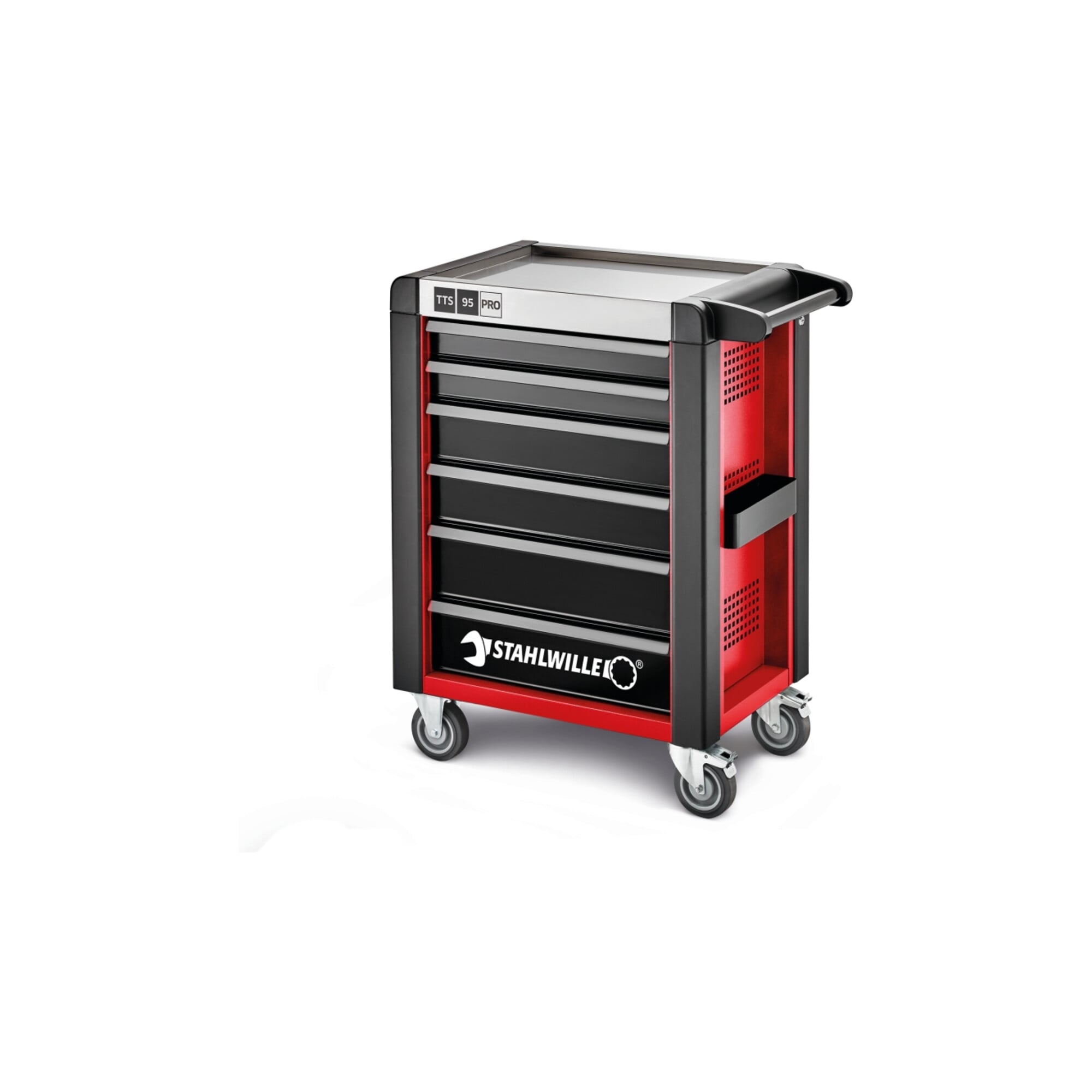 Stahlwille Werkstattwagen 95/6 PRO 6 Schubl. 496 x 827 x 1020 mm rot, RAL 3020; schwarz RAL 9005