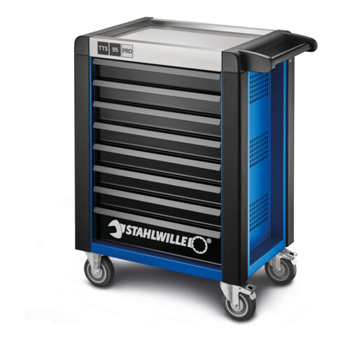 Stahlwille Werkstattwagen 95/8 PRO 8 Schubl. 496 x 827 x 1020 mm blau, RAL 270 30 35; schwarz RAL 9005