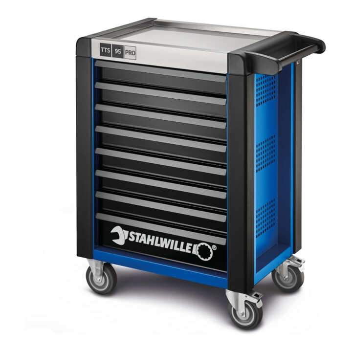 Stahlwille Werkstattwagen 95/8 PRO 8 Schubl. 496 x 827 x 1020 mm blau, RAL 270 30 35; schwarz RAL 9005