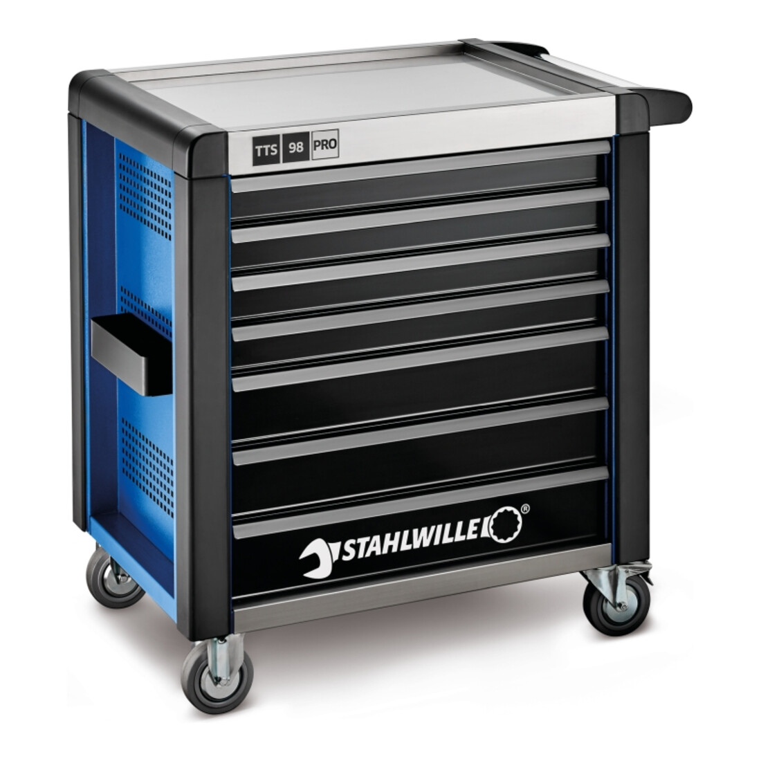 Stahlwille Werkstattwagen 98/7 PRO 7 Schubl. 651 x 1001 x 1020 mm blau, RAL 2703035; schwarz RAL 9005