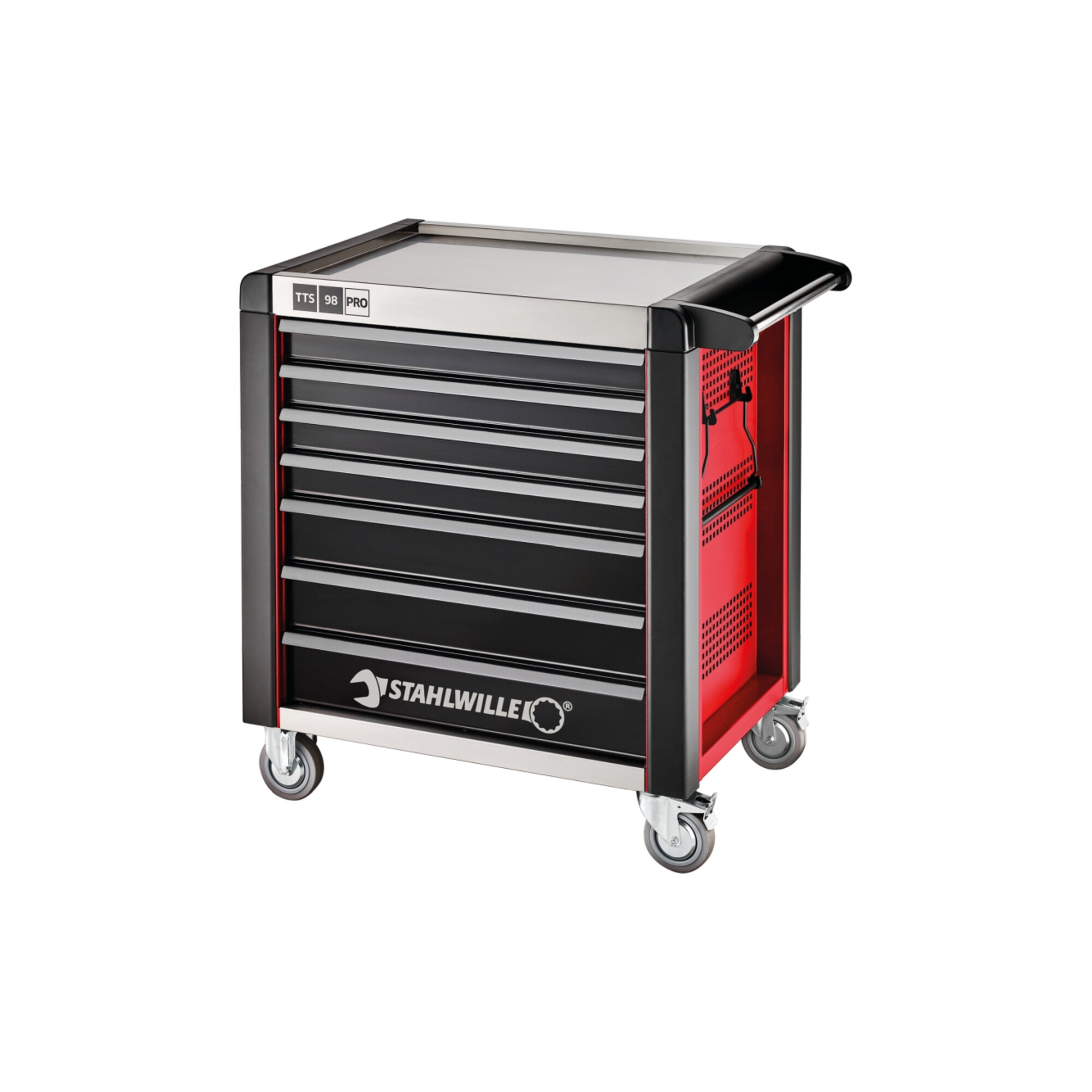 Stahlwille Werkstattwagen 98/7 PRO 7 Schubl. 651 x 1001 x 1020 mm rot, RAL 3020; schwarz RAL 9005