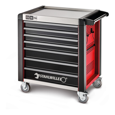 Stahlwille Werkstattwagen 98/7 PRO 7 Schubl. 651 x 1001 x 1020 mm rot, RAL 3020; schwarz RAL 9005