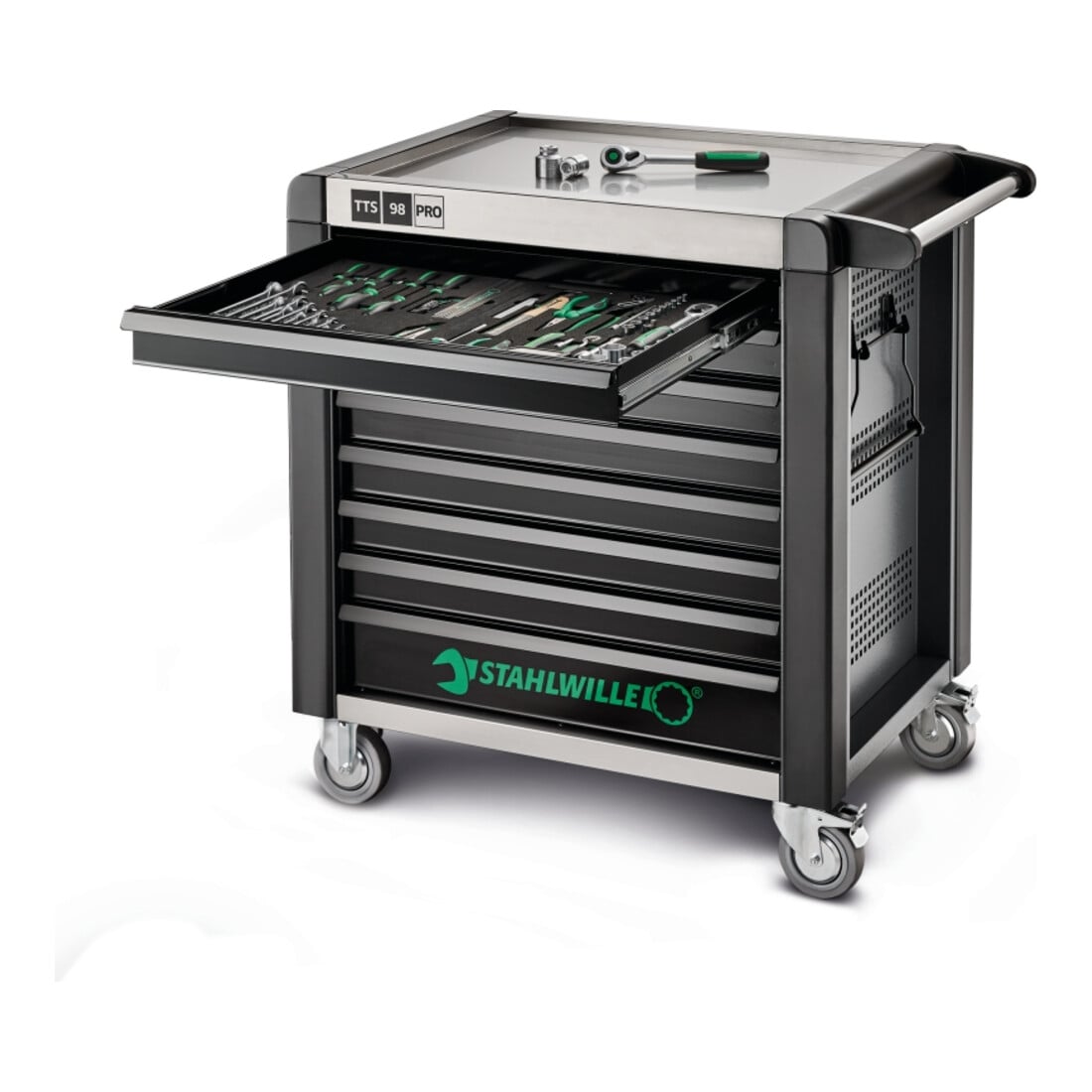 Stahlwille Werkstattwagen 98/8 PRO 8 Schubl. 651 x 1001 x 1020 mm anthrazit, RAL 7016; schwarz RAL 9005