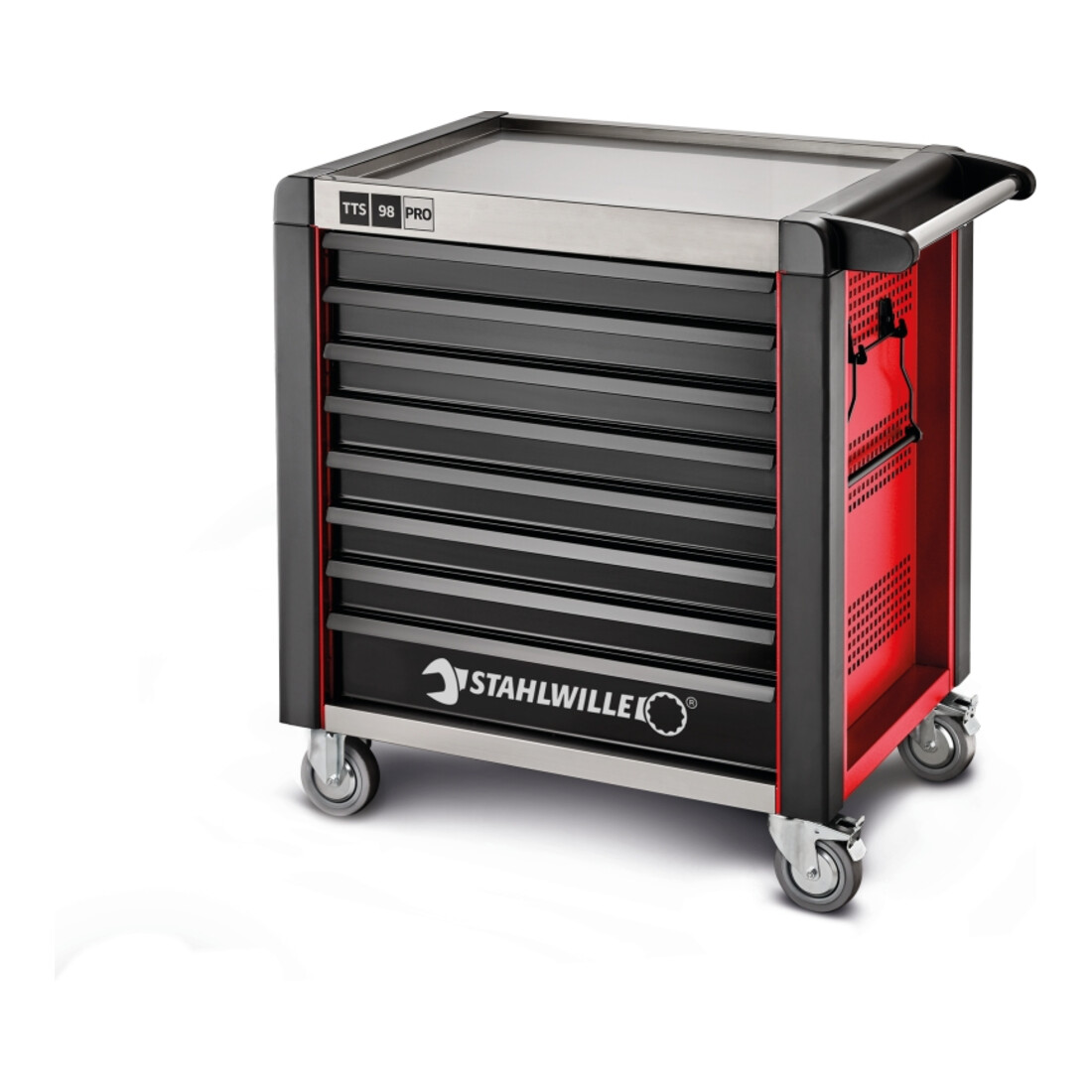 Stahlwille Werkstattwagen 98/8 PRO 8 Schubl. 651 x 1001 x 1020 mm rot, RAL 3020; schwarz RAL 9005
