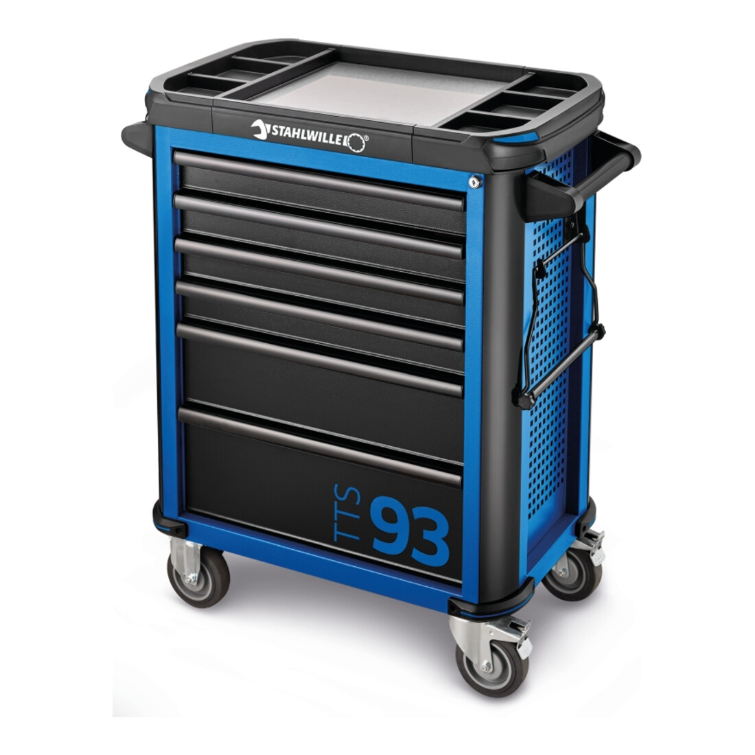 Stahlwille Werkstattwagen TTS 93/6 B 6 Schubl. 481 x 877 x 1000 mm blau, RAL 2703035; schwarz RAL 9005