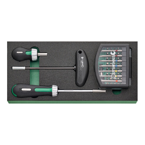 Stahlwille Werkzeugsortiment mit Werkstattwagen Nr.95/157QR Schubl.7 anthrazit, RAL 7016 157tlg