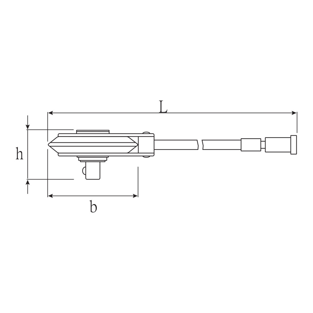 Stahlwille Winkelmessscheibe Nr.7380N Innen-4kant 1/2" Außen-4kant 1/2" L.416mm