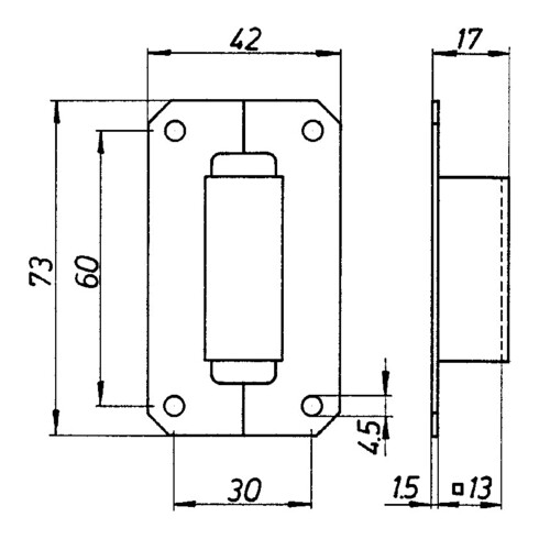 Stangenschlaufe f.Treibriegelstange 13mm STA hell verz.DENI