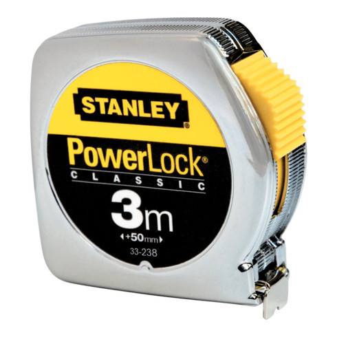 Stanley Bandmaß Powerlock Kunststoff 3m/19mm, Endhaken dreifach vernietet
