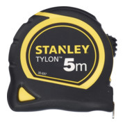 Stanley Flessometro Tylon, lunghezza 5 m, corpo in plastica robusto antiurto nervato Stanley