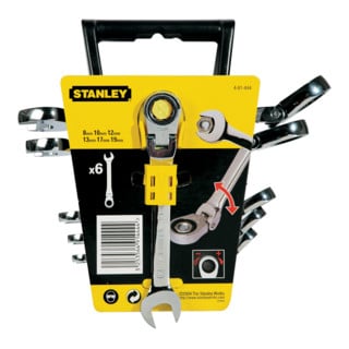 Stanley Jeu de clés mixtes à cliquet, 6 pces