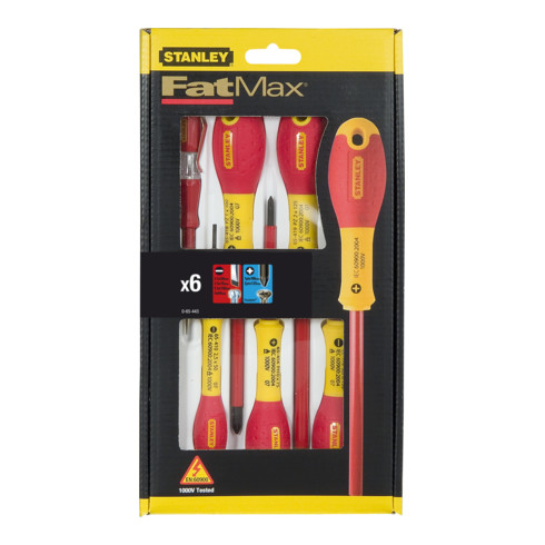 Stanley Set di cacciaviti FatMax isolati a taglio/PZ con tester di tensione, 6pz.