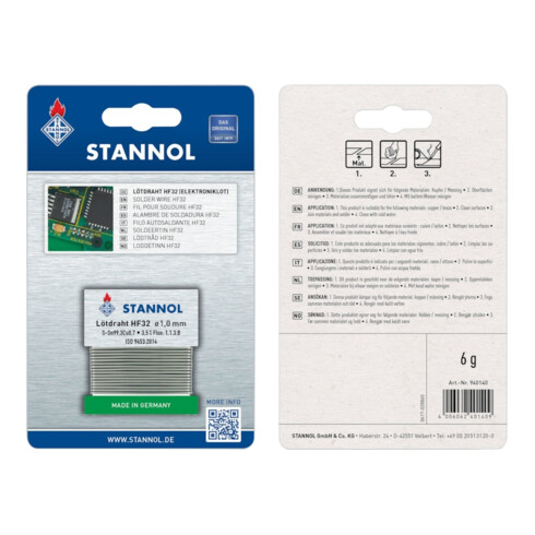 STANNOL Soudure électronique n°940140SB 6 g