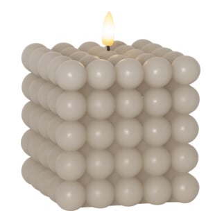 Star LED-Wachskerze 10 x 12,5 cm beige