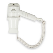 Starmix Sèche-cheveux à main avec support mural en plastique blanc, 012995-1