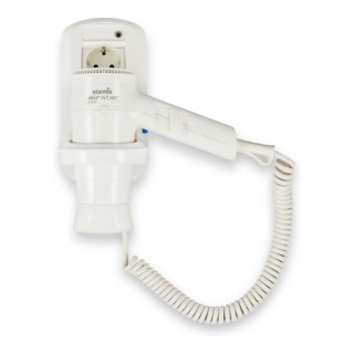 Starmix Sèche-cheveux manuel avec support mural plastique blanc, 012957