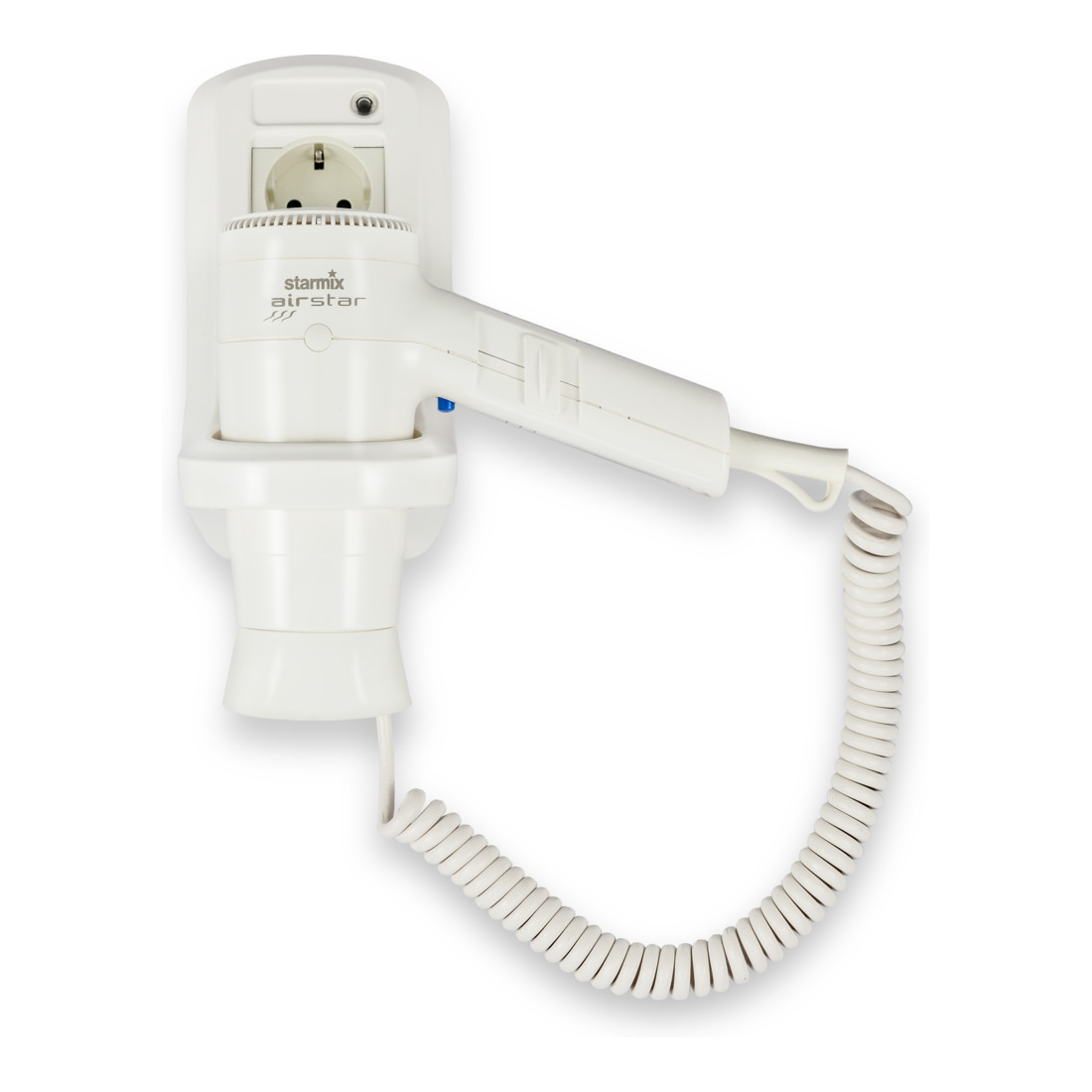 Starmix Sèche-cheveux manuel avec support mural plastique blanc, 012957