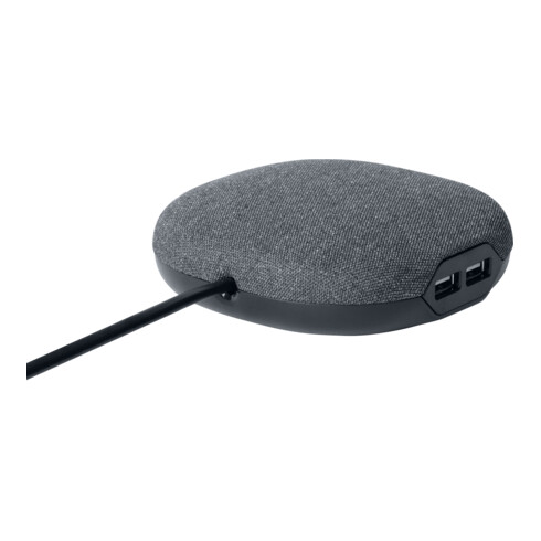 Station de charge Brennenstuhl estilo avec surface textile (prise de meuble avec 1x prise Euro et 2x chargeur USB) noir/anthracite