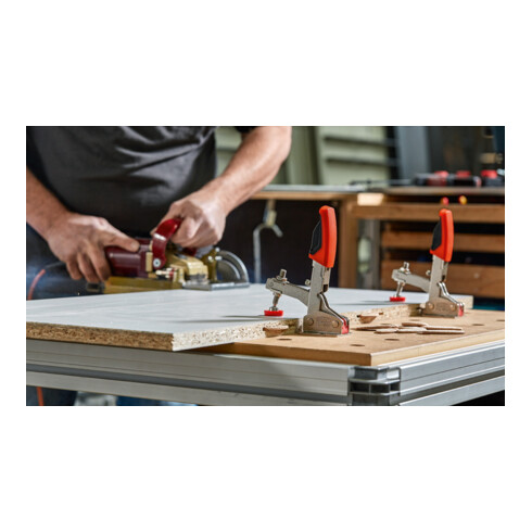 Sauterelle à serrage vertical Bessey STC-HH avec accessoires