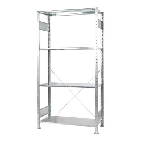 Steckregal H2000xB1000xT600mm Anbaur.erz.1Rahmen,4Fbd.Trgf.150kg Feldl.1300kg