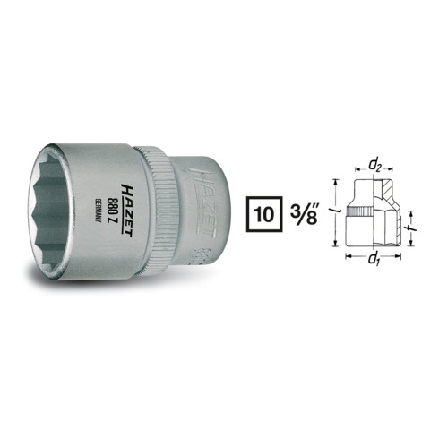 HAZET Steckschlüsseleinsatz 3/8" 12-Kant