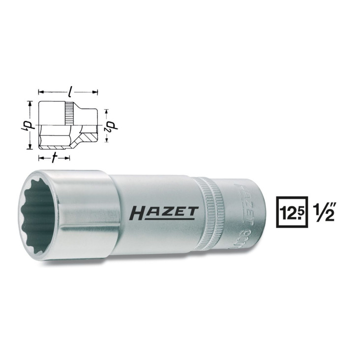 Steckschlüsseleinsatz 900TZ-14 1/2 Zoll SW 14mm L.85mm HAZET