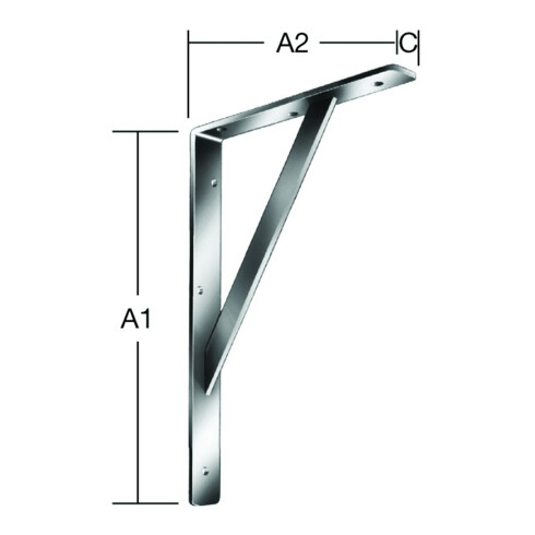 Stegkonsole L.400mm H.250mm B.30mm S.4mm verz.Trgf.250kg VORMANN