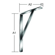 Stegkonsole L.400mm H.250mm B.30mm S.4mm verz.Trgf.250kg VORMANN