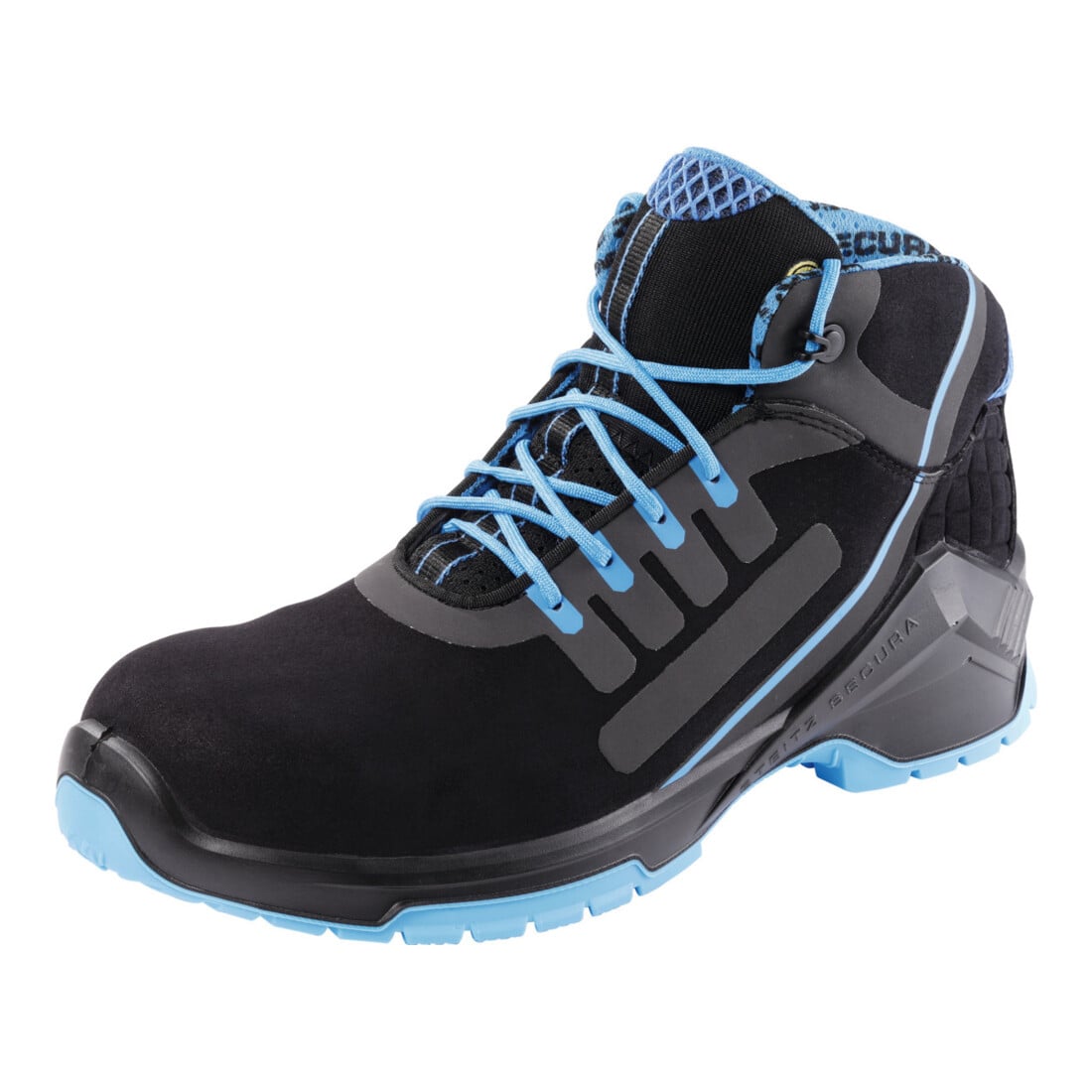 STEITZ SECURA Bottines à lacets noires/bleues VD PRO 1800 SF ESD, S3 XB, Pointure UE : 36