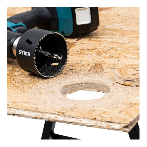 STIER 1/4" HEX-adapter 1/2" 20 UNF voor gatzagen 14-32 mm incl. inbussleutel