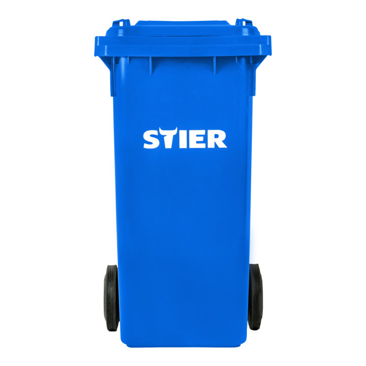 STIER 2-Rad-Müllgroßbehälter 120 l blau BxTxH 475x550x930 mm
