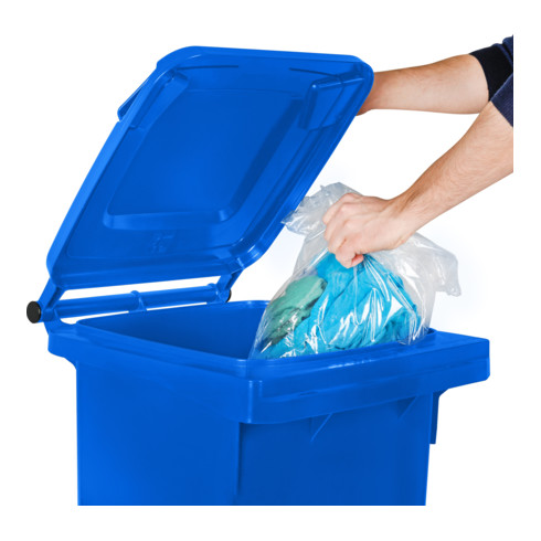 STIER 2-Rad-Müllgroßbehälter 120 l blau BxTxH 475x550x930 mm