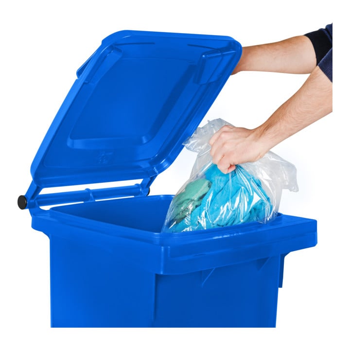 STIER 2-Rad-Müllgroßbehälter 120 l blau BxTxH 475x550x930 mm