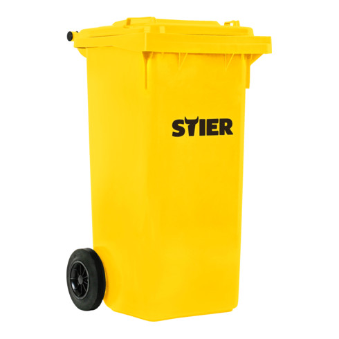 STIER 2-Rad-Müllgroßbehälter 120 l gelb BxTxH 475x550x930 mm