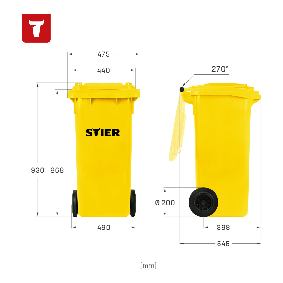 STIER 2-Rad-Müllgroßbehälter