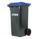STIER 2-Rad-Müllgroßbehälter 120 l grau/blau BxTxH 475x550x930 mm-1