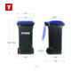 STIER 2-Rad-Müllgroßbehälter 120 l grau/blau BxTxH 475x550x930 mm-5