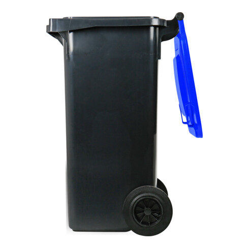 STIER 2-Rad-Müllgroßbehälter 120 l grau/blau BxTxH 475x550x930 mm