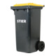 STIER 2-Rad-Müllgroßbehälter 120 l grau/gelb BxTxH 475x550x930 mm-1