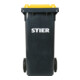 STIER 2-Rad-Müllgroßbehälter 120 l grau/gelb BxTxH 475x550x930 mm-2