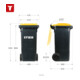 STIER 2-Rad-Müllgroßbehälter 120 l grau/gelb BxTxH 475x550x930 mm-5