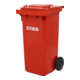 STIER 2-Rad-Müllgroßbehälter 120 l rot BxTxH 475x550x930 mm-1