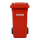 STIER 2-Rad-Müllgroßbehälter 120 l rot BxTxH 475x550x930 mm-2