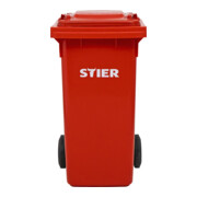 STIER 2-Rad-Müllgroßbehälter 120 l rot BxTxH 475x550x930 mm-2