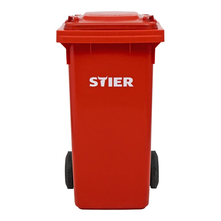 STIER 2-Rad-Müllgroßbehälter 120 l rot BxTxH 475x550x930 mm