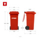 STIER 2-Rad-Müllgroßbehälter 120 l rot BxTxH 475x550x930 mm-4