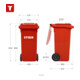 STIER 2-Rad-Müllgroßbehälter 120 l rot BxTxH 475x550x930 mm-5