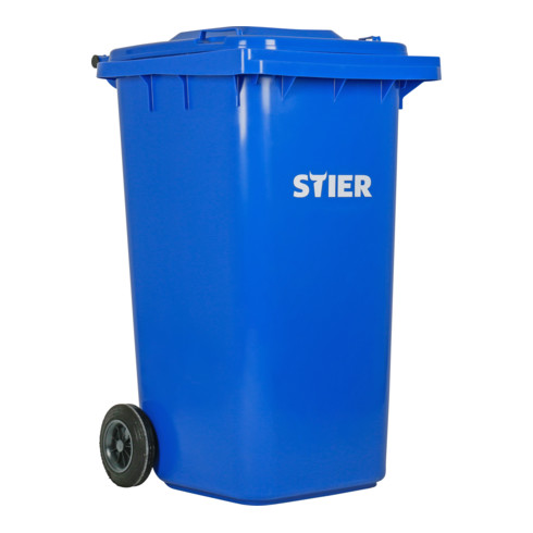 STIER 2-Rad-Müllgroßbehälter 240 l blau BxTxH 576x720x1067 mm